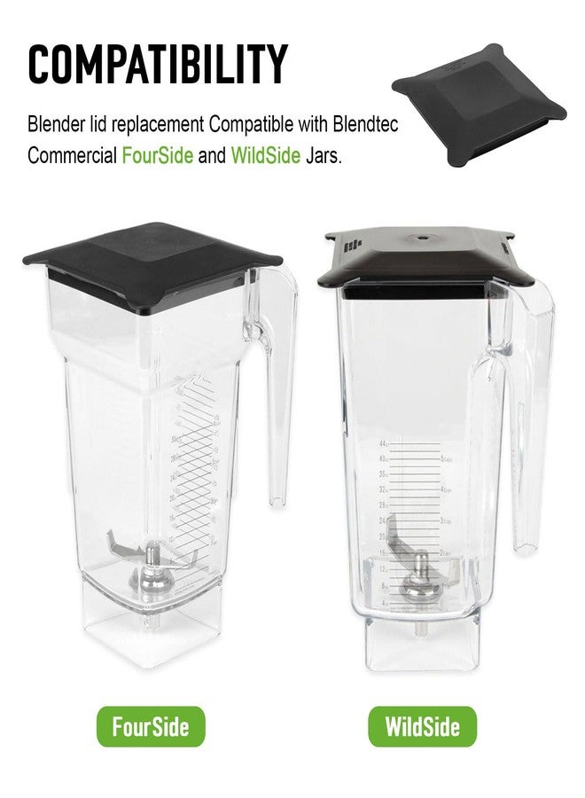 Tobaiwind Blender Jar Lid Replacement for Blendtec Commercial Blender Wildside & Fourside Jars, Soft Rubber Blender Lids Contains No-Vents - Used to Prevent Spatter During Blending, Black (1 Piece) - Image 2